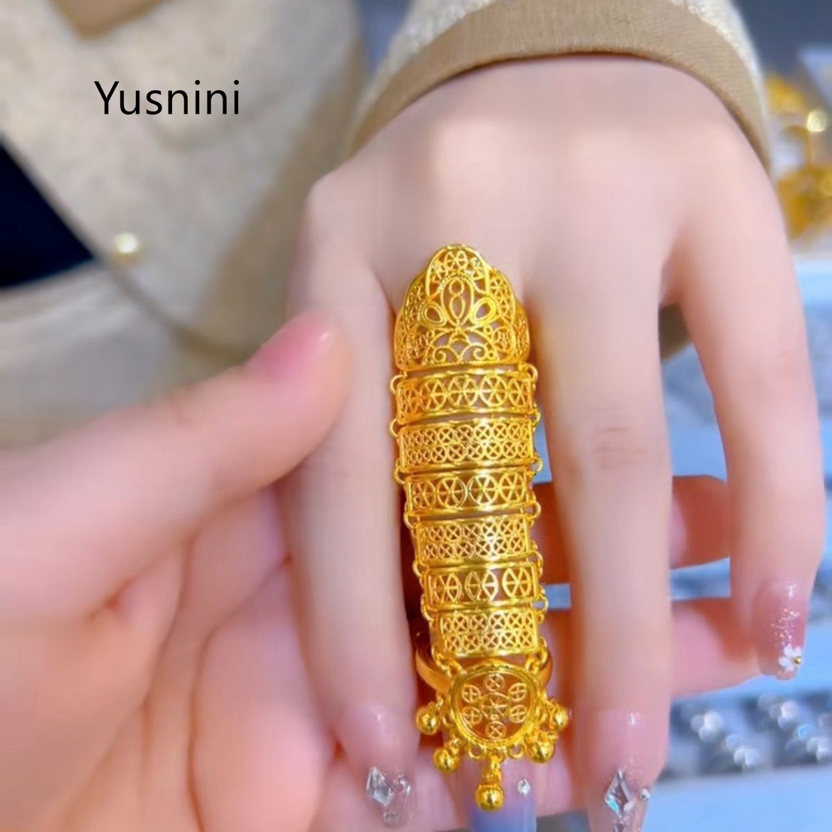 Ethnic Modern Fashion - Anel Feminino Banhado a Ouro 24K
