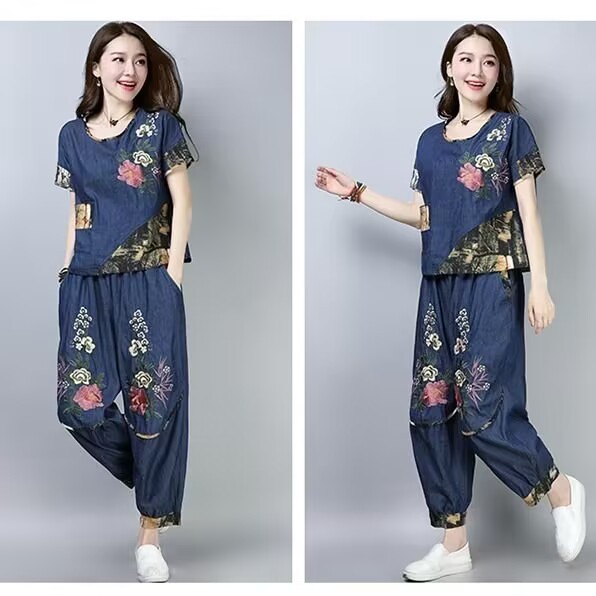 New Ethnic Fashion - Conjunto feminino plus size estilo étnico,