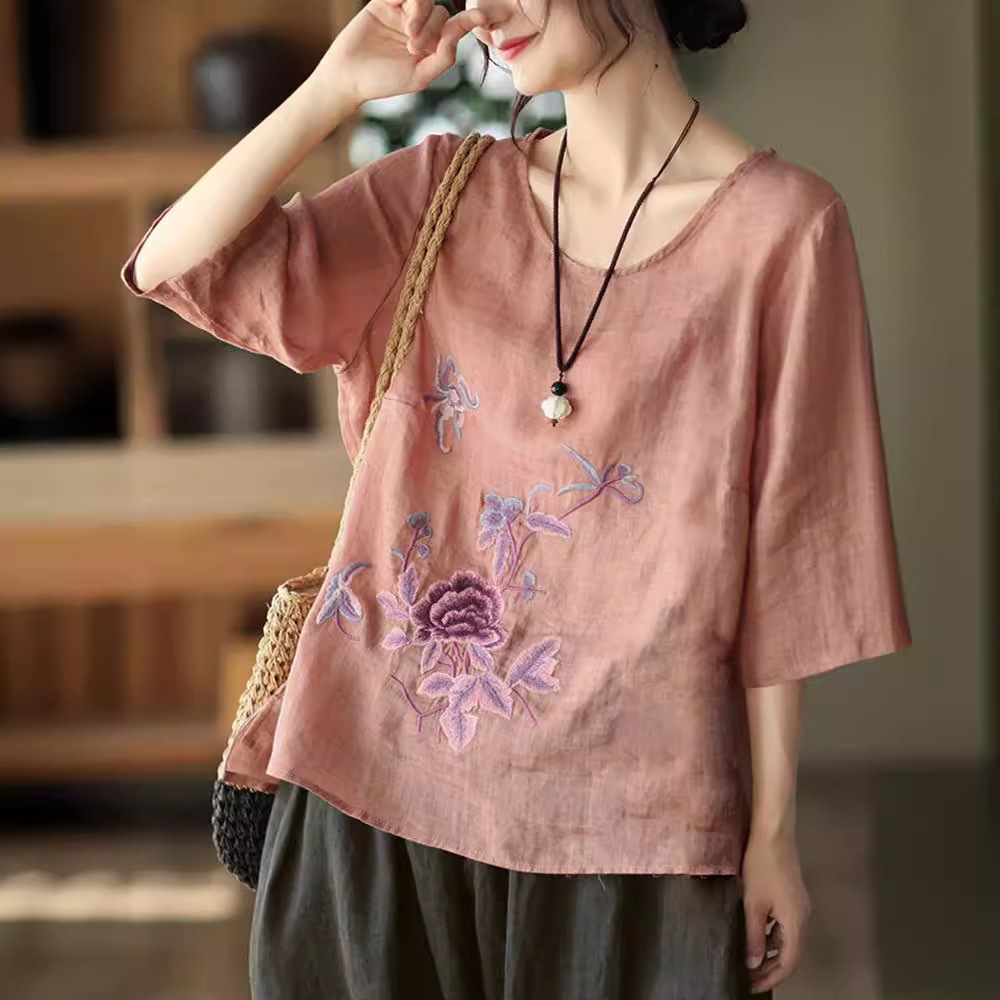 Blusa Retro de Verão Plus Size - New Ethnic Fashion avaliação e preço