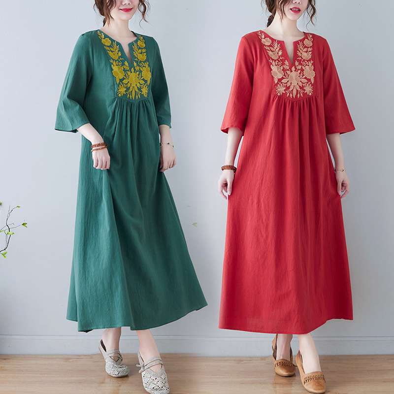 Novo Vestido Midi de Algodão e - New Ethnic Fashion avaliação e preço