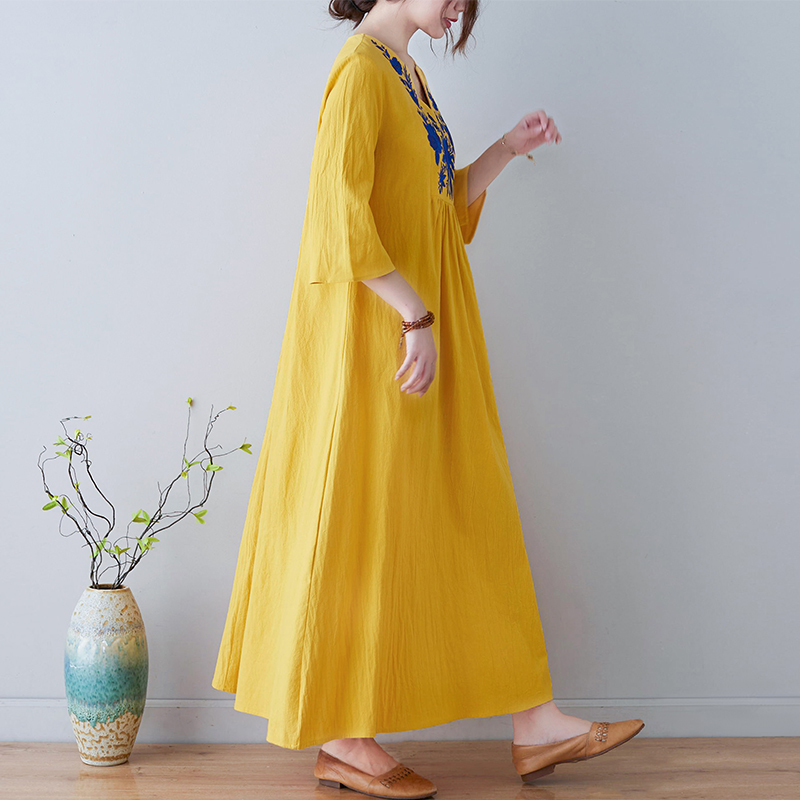 Novo Vestido Midi de Algodão e - New Ethnic Fashion avaliação e preço