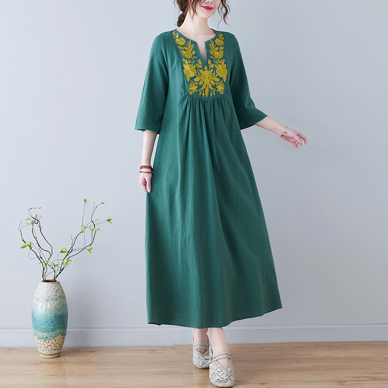 Novo Vestido Midi de Algodão e - New Ethnic Fashion avaliação e preço